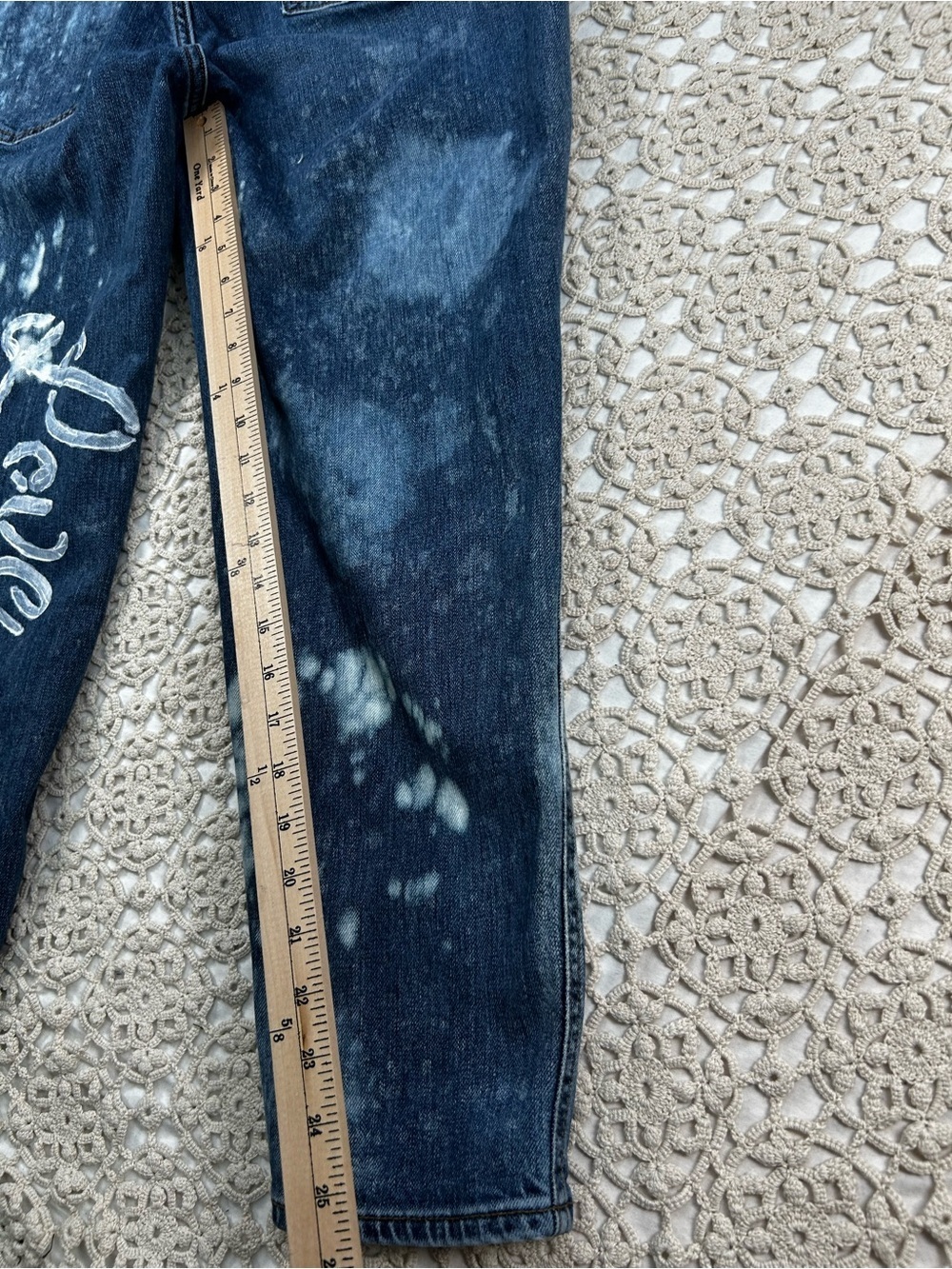 Overall Floral Boho Denim Old Navy Size 18 (Fits size L/ XL women’s) Upcycle - Picture 10 of 15